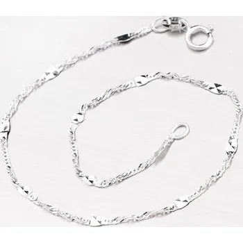 Náramek Náramek bílé zlato 585 zdobený gravírovanými plíškami 44-1703 délka 17 cm