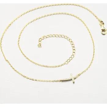 Náhrdelník Dámský náhrdelník stříbro 925 zlacený s křížkem SST-15546/G délka 42 cm