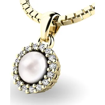 Oblečení a móda Dámský přívěsek přírodní diamant 0.080 ct perlový 10931-ZL-FW-DIA délka řetízku 50 cm