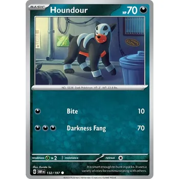 Sběratelská karetní hra Houndour 132/197 - Obsidian Flames Typ karty: Non-Holo