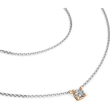 Náhrdelník Dámský náhrdelník žluté zlato 585/1000 přírodní diamant 0.130 ct G/SI s briliantem 10828-NH01-BCV délka 40 cm