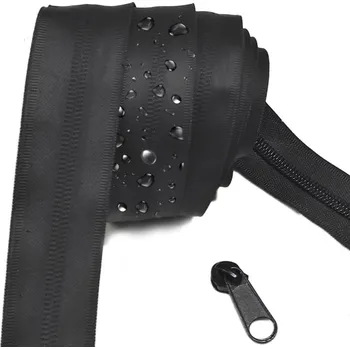 Zip Voděodolný zip spirálový černý 8 mm, metráž