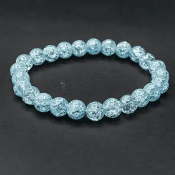 Náramek Milujeme Kameny Křišťál pukaný světle modrý - náramek kulička NK116 Ø 6 mm 276877