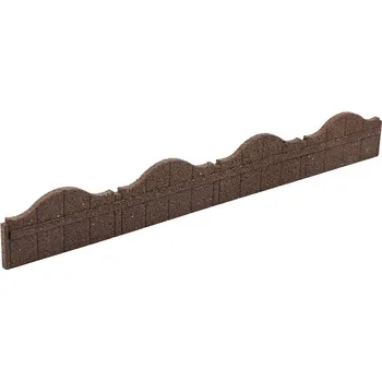 Zahradní obrubník Hnědý gumový zahradní obrubník FLOMA Carolina - 118 x 2,5 x 15,25 cm