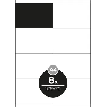 Speciální papír Etikety Top Stick A4/100 ks, 105x70 mm - 8 etiket, bílé