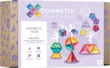 Stavebnice ostatní Connetix Magnetic Tiles rozšíření tvarů Pastel 48 dílků