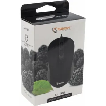 Myš SBOX M-901B, Optická myš drôtová 3D Optical blk