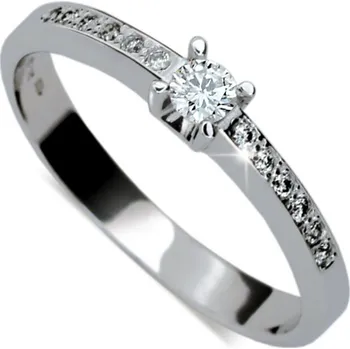Prsten Zásnubní prsten bílé zlato 585/1000 zirkon ZP1917 velikost 53