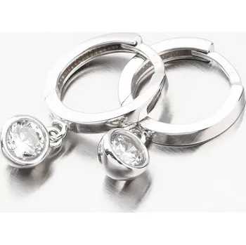 Náušnice Dámské náušnice bílé zlato 585 zirkon kroužky 12-686
