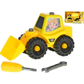 autíčko Toys Auto bagr 18 cm volný chod šroubovací s doplňky