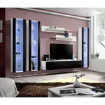 Asm Obývací stěna FLY C2, bílá matná/černý lesk