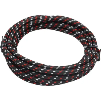 elektrický kabel Retro kabel kulatý, vodič s textilním obalem 2x0.75mm, černo-bílo-červený