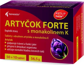 Přírodní produkt Noventis Artyčok Forte s monakolinem K 60 tbl.