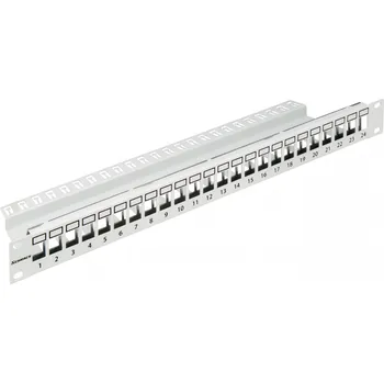 Patch panel SCHRACK 19'' patchpanel pro 24 modulu SFA/SFB, neosazený, 1U,RAL 7035 HSER0240GP