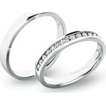 Prsten Snubní prsteny bílé zlato 585 zirkon 0.300 ct G/SI - SP-61049