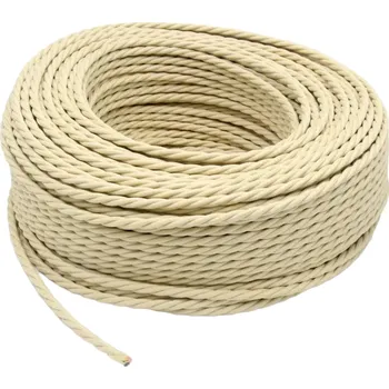 elektrický kabel Retro kabel spirálový, vodič s textilním obalem 3x0.75mm², béžová