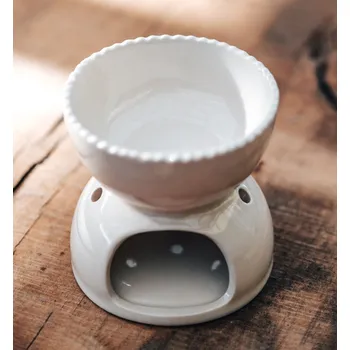 Aroma lampa AROMALAMPA glazovaná, krémová, 11 cm