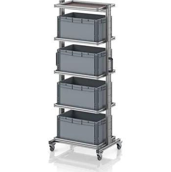 paleta Systémový přepravní vozík pro euro přepravku 60 x 40, výška 200 cm, bez výsuvu 83,4 x 55 x 201,1 cm - materiál: Aluminium / Stahl / Kunststoff / MPX - EG SW 200-1 6432