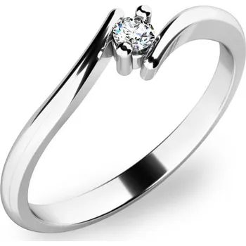 Prsten Zásnubní prsten bílé zlato 585/1000 přírodní diamant 0.045 ct G/SI ZP-10846D velikost 49