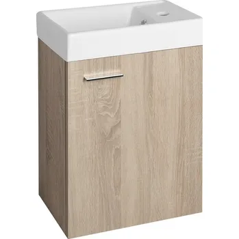 Koupelnový nábytek Aqualine ZOJA skříňka s keramickým umyvadlem 40x22 cm, dub platin