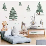 YokoDesign Samolepka na zeď do dětského pokoje Liška Zajíc Sova Velikost: XL