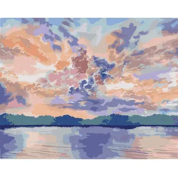 Diamondi Diamantové malování - TROPICKÉ FIALOVÉ MRAKY Rozměr: 40x50 cm, Rámování: bez rámu a bez vypnutí plátna