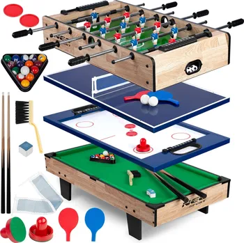 Stolní fotbal Neo-Sport NS-800 multifunkční hrací stůl 4v1 dřevěný