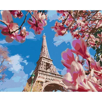 Diamondi Diamantové malování - PAŘÍŽ A MAGNÓLIE Rozměr: 40x50 cm, Rámování: bez rámu a bez vypnutí plátna