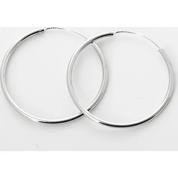 Náušnice Dámské stříbrné naušnice kruhy hladké AGUC351/35