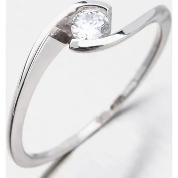 Prsten Dámský prsten bílé zlato 585 zirkon 51DZ-6134B-ZIR velikost 58