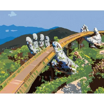 Hračka Diamondi Diamantové malování - ZLATÝ MOST VE VIETNAMU Rozměr: 40x50 cm, Rámování: bez rámu a bez vypnutí plátna
