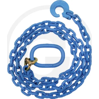 Řetěz 4 hranná ocel 8 mm s hákem na smyčku a oválným okem, jakost 10