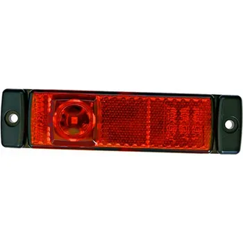 Poziční světlo Hella kruhová LED s odrazkou, červené, 12V