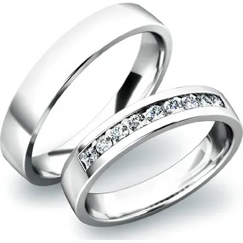 Prsten Snubní prsteny bílé zlato 585 zirkon 0.243 ct G/SI SP-61037