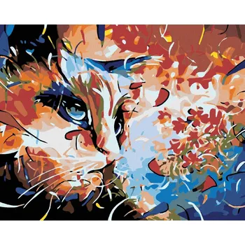 Hračka Diamondi Diamantové malování - KOČIČÍ ABSTRAKCE Rozměr: 40x50 cm, Rámování: bez rámu a bez vypnutí plátna