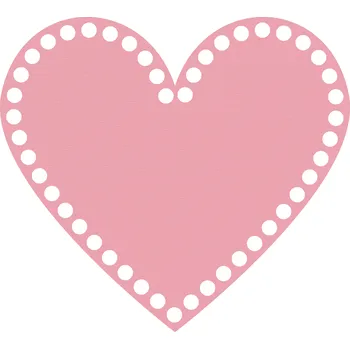 WoodenPuzzle.cz Víko na háčkování - srdce - růžové (různé velikosti) Velikost: 20 cm