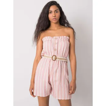 Dámský overall RUE PARIS Růžovo-bílý dámský overal FPrice, M i523_2016102922766