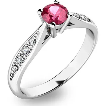 Oblečení a móda Dámský prsten bílé zlato 585/1000 přírodní diamant 0.250 ct G/SI s turmalínem 10745B-TUR velikost 49