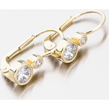 Náušnice Dámské náušnice žluté zlato 585 zirkon 683P-120603