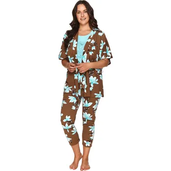 Dámský župan Dámský župan 2715 brown - TARO Hnědá 3XL