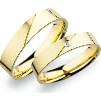 Prsten Snubní prsteny žluté zlato 585 zirkon 0.025 ct G/SI SP-246Z