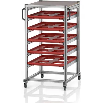 paleta Systémové přepravní podvozky pro euro přepravky 80 x 60 Výška 134 cm 70 x 93,5 x 134 cm - materiál: Aluminium / Stahl / Kunststoff / MPX - SE 134 86 U