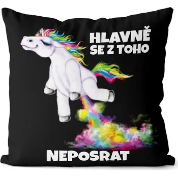 Dekorativní polštářek Polštář 40 x 40 cm - Neposrat - jednorožec