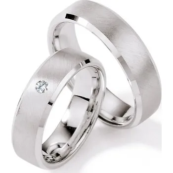 Prsten Snubní prsteny stříbro 925 přírodní diamant 0.015 ct briliantem S117