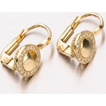 Náušnice Dámské náušnice žluté zlato 585 zirkon 12-410