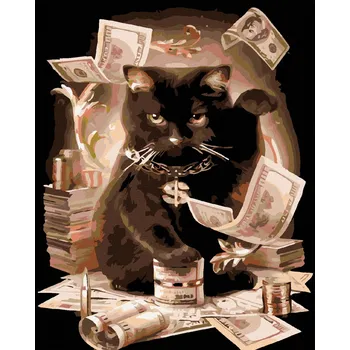 Diamondi Diamantové malování - ČERNÁ KOČKA Rozměr: 40x50 cm, Rámování: bez rámu a bez vypnutí plátna