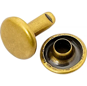 Karnevalový kostým Výprodej Sedlářské nýty na kůži, staromosaz, 9 mm, 100 ks - Outlet