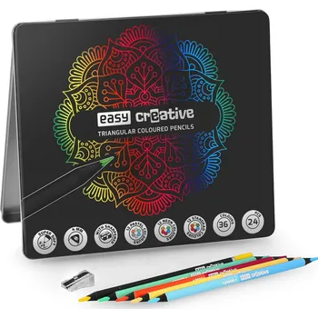 Pastelka Pastelky trojhranné EASY Creative 36 barev v plechové krabičce