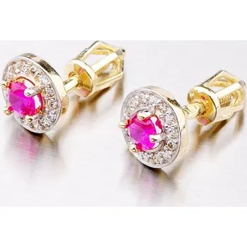 Náušnice Dámské náušnice žluté zlato 585 zirkon 42-31653-SR