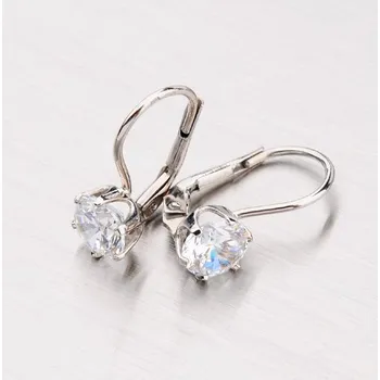 Náušnice Dámské náušnice bílé zlato 585 zirkon 358-0194